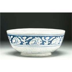 Dedham Pottery Bowl, c.1925 painted with a bl...