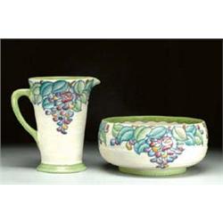 Crown Ducal Bowl and Pitcher, Frederick Rhead...