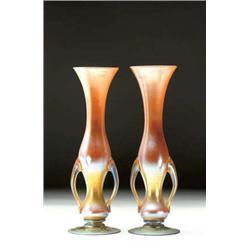 Quezal Iridescent Glass Vase, c.1910 decorate...