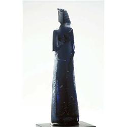 Czech Blue Glass Figure of a Woman, 1970's mo...