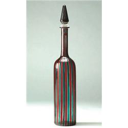 Venini Bottle and Stopper, Fulvio Bianconi, 1...