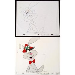 Art Cel Drawing Original Animation Laughing Trix Rabbit