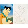 Image 2 : Fred Animation Drawing Art Flintstones Original Cel