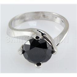 3.50 ctw Black Diamond Ring 14kt W/G Opaque, SI1