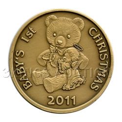 Christmas 2011 Bronze Round X-7 Babys 1st Christmas (wi