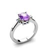 Image 1 : Amethyst 1.25 ctw Diamond Ring 14kt White Gold