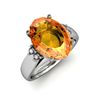 Image 1 : Citrine 5.20 ctw & Diamond Ring 14kt White Gold