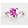 Image 1 : Sterling Platinum 3.34 Pink Tourmaline Ring