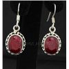 Image 1 : Sterling Silver 36.14ctw Oval Ruby Beryl Earring