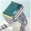 Image 1 : 18K GOLD DIAMOND AND EMERALD RING