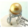 Image 1 : 18K GOLD PEARL AND DIAMOND RING
