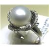 Image 1 : 18K GOLD PEARL AND DIAMOND RING