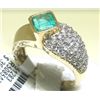 Image 1 : 14K GOLD DIAMOND AND EMERALD RING