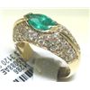 Image 1 : 14K GOLD DIAMOND AND EMERALD RING