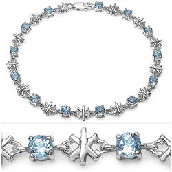 4.55 Carat Genuine Blue Topaz .925 Sterling Silver Bracelet