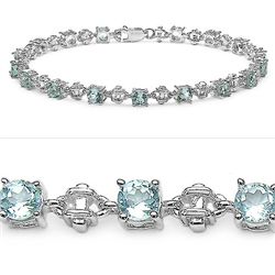 5.95 Carat Genuine Blue Topaz .925 Sterling Silver Bracelet