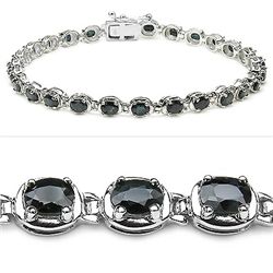 6.00 Carat Genuine Sapphire Blue .925 Sterling Silver Bracelet