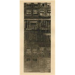 1909 Albert Baertsoen "Reflets" Original Etching