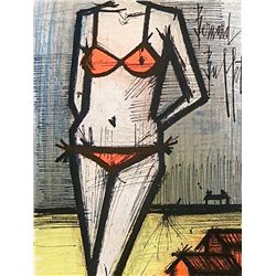 Buffet Original Lithograph "On The Beach"