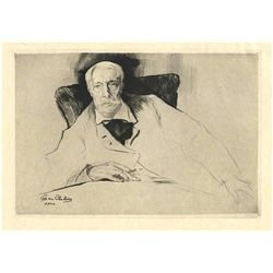 Edgar Chahine "Alfred Stevens" (Proof) Original Etching And Drypoint