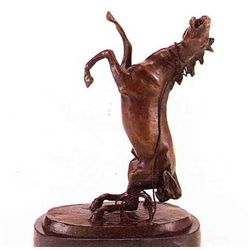 "Rearing Stallion" Bronze Sculpture - Mene