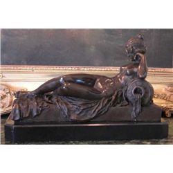 Reclining Woman Nude Bronze Sculpture