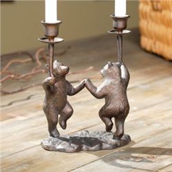 Dancing Bears Taper Candleholders