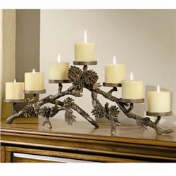 Pinecone Mantlepiece Candle Holder