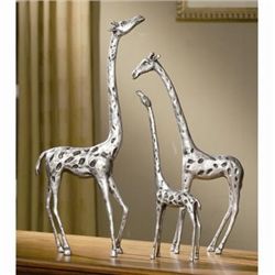 Set Of Giraffe Family Sculptures