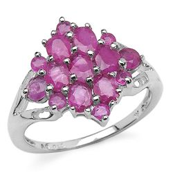 2.33 Carat Genuine Ruby .925 Sterling Silver Ring