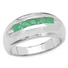 0.45 Carat Genuine Emerald .925 Sterling Silver Ring