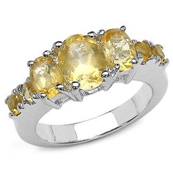 2.50 Carat Genuine Citrine .925 Sterling Silver Rings