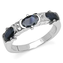 1.95 Carat Blue Sapphire .925 Sterling Silver Ring