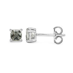 0.55 Carat Genuine Green Amethyst .925 Sterling Silver Stud Earrings