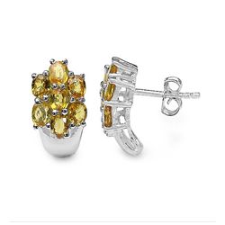 3.50 Carat Genuine Yellow Sapphire .925 Sterling Silver Earrings