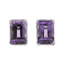 1.10 Carat Genuine Amethyst .925 Sterling Silver Earrings