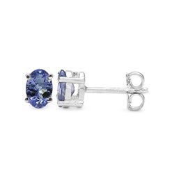 0.88 Carat Genuine Tanzanite .925 Sterling Silver Earrings