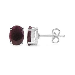 3.06 Carat Genuine Ruby .925 Sterling Silver Earrings