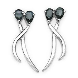 1.80 Carat Genuine Sapphire .925 Sterling Silver Earrings