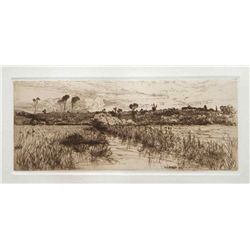 Mary Nimmo Moran Original Etching "The Haunt Of The Muskrat"