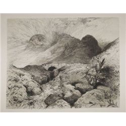 Moran Original Etching "The Pass Of Glencoe, Scotland"