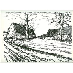 Vlaminck Original Lithograph "Les Challonges"