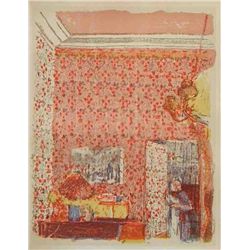 Vuillard Lithograph "Interieur Aux Tentures Roses I"