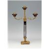 Image 1 : RED CRYSTAL CANDLEABRA WITH BRASS ACCENTS
