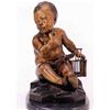 Image 1 : "Divine Boy With Bird" Bronze Sculpture - Pigah