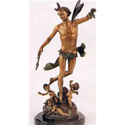 "Angel With Cherubs" Bronze Sculpture - Giraud