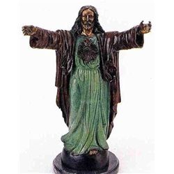 "Sacred Heart" Bronze Sculpture - P. Dubois