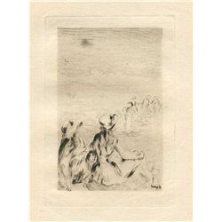 Renoir "Sur La Plage A Berneval" Original Etching