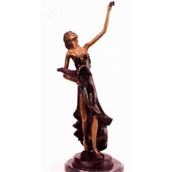 Lady With Cornucopia Bronze Sculpture - Chiparus