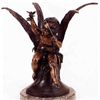 Image 1 : "Seated Cupid With Bird" Bronze Sculpture - Houdon